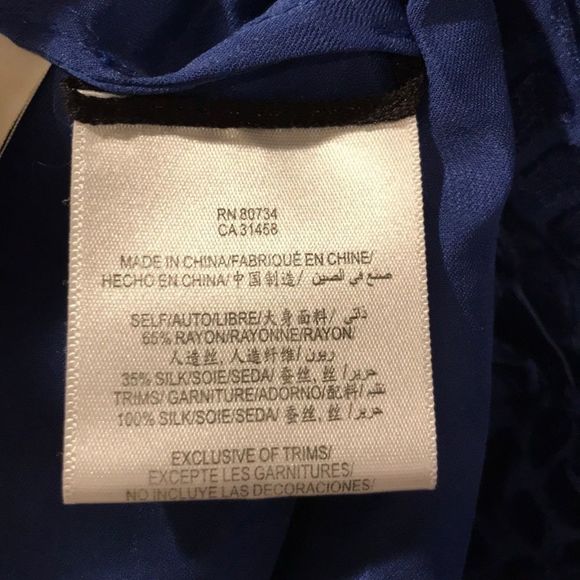 BCBGMAXAZRIA Royal Blue Burnout Blouse - Picture 9 of 9